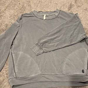 Free People Movement Washed Gray Pullover Sweatshirt